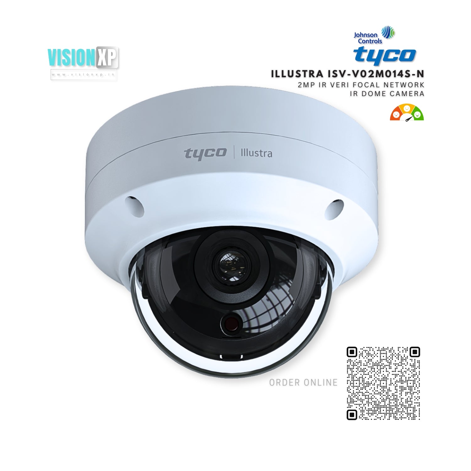 Tyco illustra ISV-V02M014S-N 2MP IR Veri Focal Network IR Dome Camera Tyco illustra ISV-V02M014S-N 2MP IR Veri Focal Network IR Dome Camera